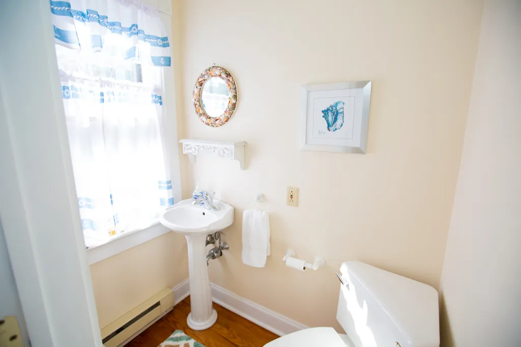 Powder room in living room