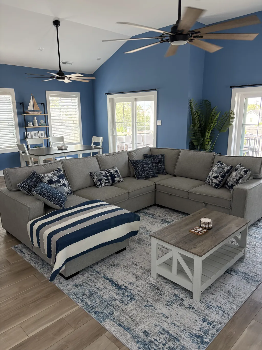 Couch lays down for extra guests 
