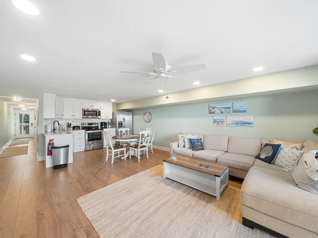 Expansive living area and kitchen