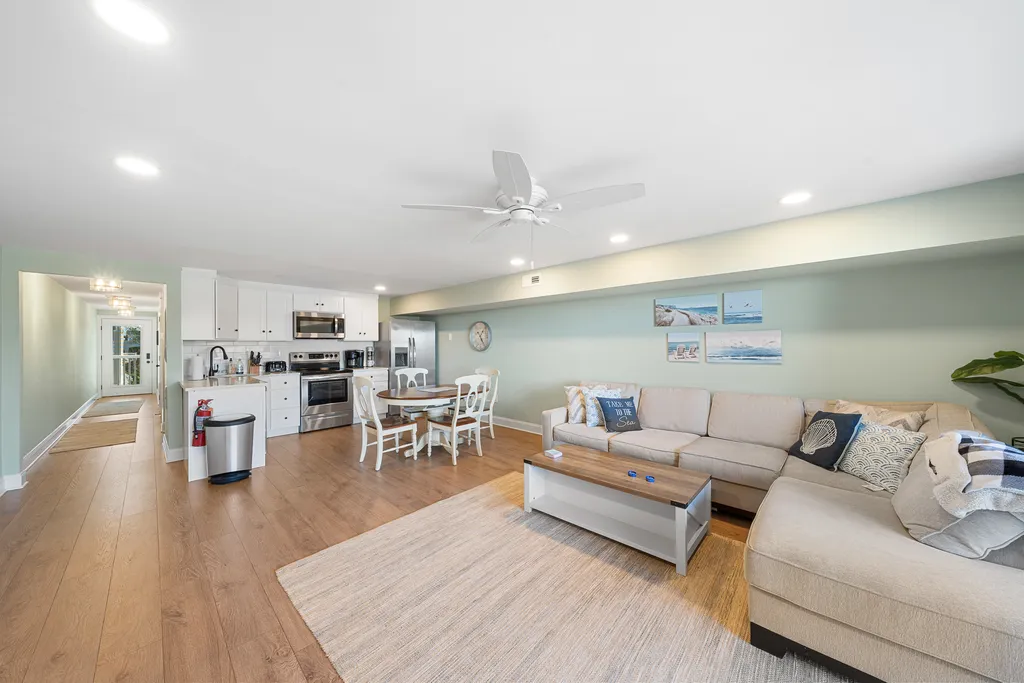Expansive living area and kitchen