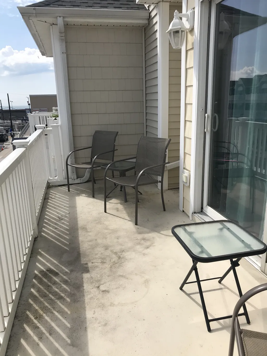 Beach block and steps to the boardwalk ramp