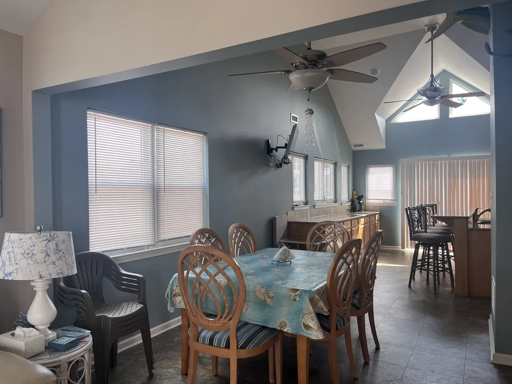 Dining room into kitchen looking from living room