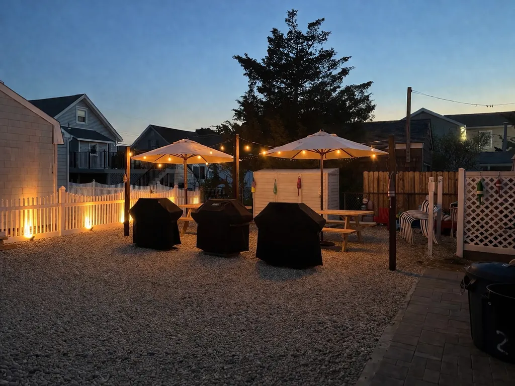 back yard BBQ area