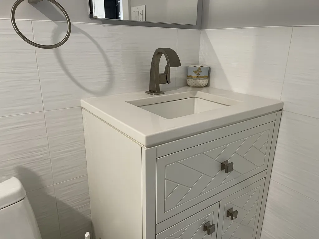 Beautiful bathroom with walk in shower.