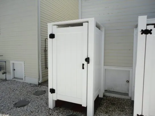 Enclosed Outside Shower with lock