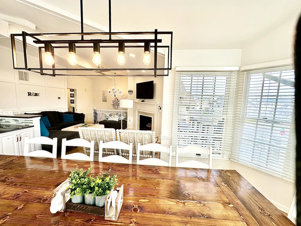 view from dining room into living room