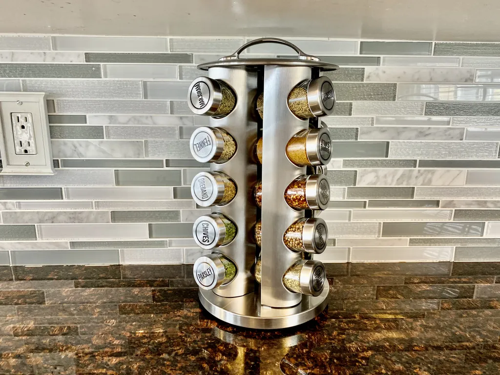 new spice rack, with spices replaced every season