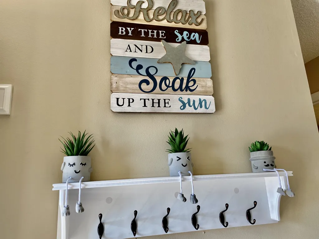 entry hooks from hanging (lots of hooks for hanging everywhere)