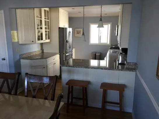 Open floor plan with updated kitchen