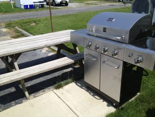 Gas Grill And Picnic Table