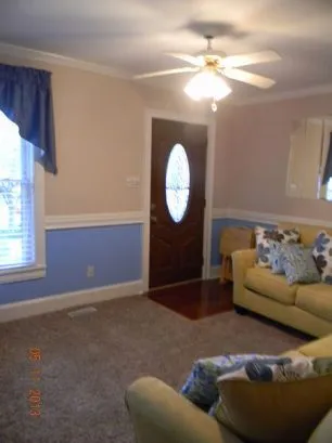 Living Room and view of front door